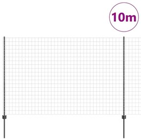 vidaXL Φράχτης με Στήλες. Γκρι 1.6 x 10 m Ατσάλι