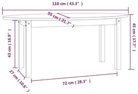 ΤΡΑΠΕΖΑΚΙ ΣΑΛΟΝΙΟΥ ΛΕΥΚΟ 110X55X45 ΕΚ. ΑΠΟ ΜΑΣΙΦ ΞΥΛΟ ΠΕΥΚΟΥ 822343