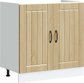 vidaXL Βάση νιπτήρα Lucca 2 pcs Δρύς Sonoma Επεξεργασμένο ξύλο