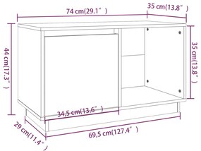 ΈΠΙΠΛΟ ΤΗΛΕΟΡΑΣΗΣ ΓΚΡΙ 74X35X44 ΕΚ. ΑΠΟ ΜΑΣΙΦ ΞΥΛΟ ΠΕΥΚΟΥ 814336