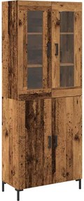 vidaXL Highboard 2 pcs Παλαιό ξύλο 69,5 x 34 x 180 εκ.