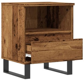 Κομοδίνα 2 τεμάχια Παλιό ξύλο 40x35x50 cm Κατασκευασμένο ξύλο - Καφέ