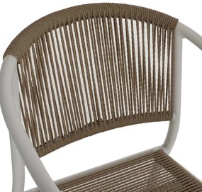 ΠΟΛΥΘΡΟΝΑ ΑΛΟΥΜΙΝΙΟΥ ΛΕΥΚΟ ΜΕ PE RATTAN WICKER HM5856.01 57x63x80Yεκ.