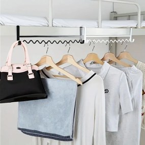 Μεταλλική Κρεμάστρα Πόρτας 40x6x10cm Άσπρο ή Μαύρο Χρώμα - Άσπρο