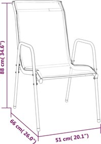 vidaXL Σετ Τραπεζαρίας Κήπου 5 Τεμαχίων Μαύρο Ατσάλι &amp; Textilene