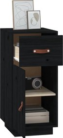 vidaXL Ντουλάπι Μαύρο 34 x 40 x 75 εκ. από Μασίφ Ξύλο Πεύκου