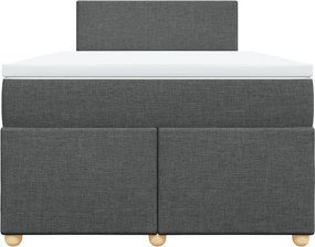 vidaXL Κρεβάτι Boxspring με Στρώμα Σκούρο Γκρι 120x190 εκ Υφασμάτινο