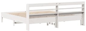 vidaXL Σκελετός Κρεβ. Χωρίς Στρώμα Λευκό 180x200 εκ Μασίφ Πεύκο