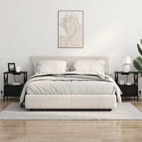 vidaXL Κομοδίνο Μαύρη δρυς 41.5 x 40.5 x 55 εκ. Επεξεργασμένο ξύλο