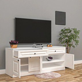 Stewehome Έπιπλο τηλεόρασης με ράφι Λευκό 70x24x10 cm