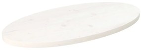 vidaXL Επιφάνεια Τραπεζιού Οβάλ Λευκή 80x40x2,5 εκ. Μασίφ Ξύλο Πεύκου