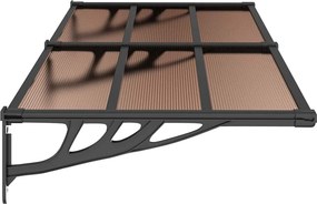 vidaXL Στέγαστρο Πόρτας Μαύρο 199x90 εκ. από Πολυκαρβονικό