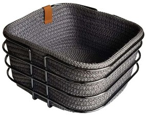 Καλάθι Ψωμιού ROB101 21x21x21cm Grey Espiel Metal, Fabric