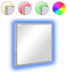 vidaXL LED Καθρέφτης Μπάνιου Γκρι Σοναμά 40x8.5x37 εκ Επεξεργασμένο Ξύλο