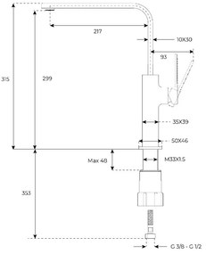 Μπαταρία Νεροχύτη Inox TEKA Περιστρεφόμενη Easy-Quick FOT 994 3/8”-1/2”TOTAL 116030029