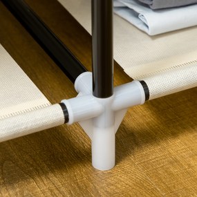 Υφασμάτινη Ντουλάπα, Λύση Αποθήκευσης, 6 Ράφια, 1 Ράβδος Ρούχων, Μπεζ