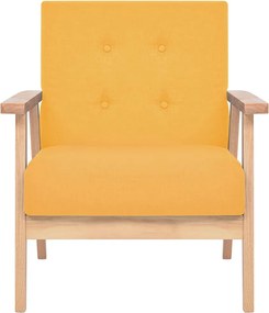 vidaXL Σετ Σαλονιού 3 τεμ. Κίτρινο Υφασμάτινο