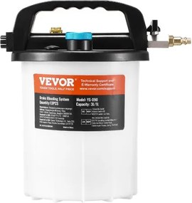 VEVOR 3L Brake Fluid Extractor Brake Bleeder Kit with 13 Hose Connectors