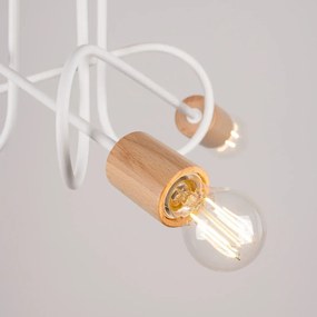 Φωτιστικό οροφής EMBER 3 λευκό/χάλυβας/ξύλο/3xmax 15W LED