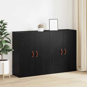 vidaXL Ντουλάπια Τοίχου 2 pcs Μαύρη δρυς 69.5 x 34 x 90 εκ.