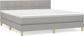 vidaXL Κρεβάτι Boxspring με Στρώμα Αν. Πράσινο 160x200εκ Υφασμάτινο