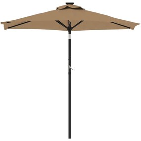 Ομπρέλα Κήπου με Ατσάλινο Ιστό Taupe 225x225x212 εκ. - Μπεζ-Γκρι