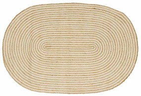 vidaXL Χαλί Φυσικό και Λευκό 122 x 183 cm Γιούτα