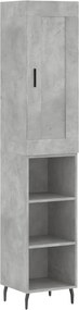 vidaXL Ντουλάπι Γκρι Σκυροδέματος 34,5x34x180 εκ. Επεξεργασμένο Ξύλο