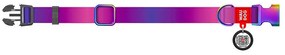 Nylon dog collar with QR code WAUDOG 15 mm wide, 25-35 cm long purple