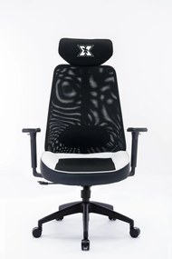 Serioux X-GC02-3D-W Kyrian Καρέκλα Gaming Δερματίνης με Ρυθμιζόμενα Μπράτσα Μαύρο / Λευκό