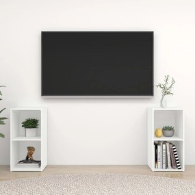 vidaXL Έπιπλα Τηλεόρασης 2 τεμ. Λευκά 72 x 35 x 36,5 εκ. Επεξ. Ξύλο