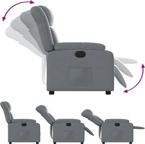 vidaXL Πολυθρόνα Ηλεκτρική Ανακλινόμενη Γκρι από Συνθετικό Δέρμα