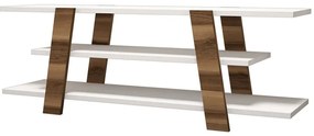 Έπιπλο Τηλεόρασης Flower 845HCT3038 120x33,6x42cm Walnut-White