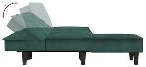 vidaXL Καναπές Κρεβάτι Γωνιακός Σκ. Πράσινο 255x140x70 εκ. Βελούδινος