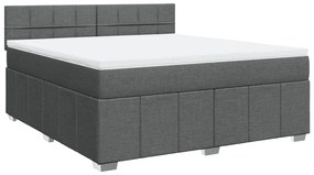 ΚΡΕΒΑΤΙ BOXSPRING ΜΕ ΣΤΡΩΜΑ ΣΚΟΥΡΟ ΓΚΡΙ 180X200 ΕΚ ΥΦΑΣΜΑΤΙΝ 3287148