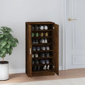 vidaXL Παπουτσοθήκη Καπνιστή Δρυς 55x35x108 εκ. από Επεξεργασμένο Ξύλο
