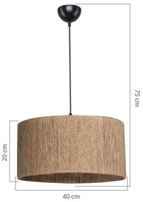 Φωτιστικό οροφής μονόφωτο PWL-1184 pakoworld Ε27 καφέ Φ40x75εκ