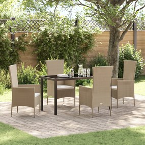 vidaXL Σετ Τραπεζαρίας Κήπου 5 pcs Μπεζ Μαύρο 140 x 70 x 73 cm