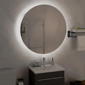 vidaXL Ντουλάπι Μπάνιου με Στρογγυλό Καθρέφτη&amp;LED Λευκό 54x54x17,5 εκ.