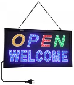 Διακοσμητικό Φωτιστικό Led Πινακίδα Open Welcome 75680 Globostar 75680 Πολύχρωμο