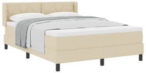 vidaXL Κρεβάτι με Σοκολάτα και Μαξιλάρι - Κρεμ, 140 x 200 εκ, Ύφασμα