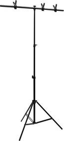 vidaXL Βάση Φόντου σε Σχήμα Τ Μαύρη 91 x 60 x (70-200) εκ.