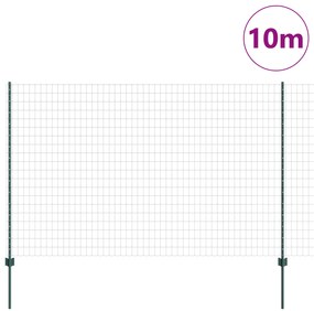 vidaXL Ευρωπαϊκός Φράχτης με 5 Υ Πόδια Πράσινος 1.5x10 μ Σίδηρος
