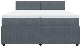 ΚΡΕΒΑΤΙ BOXSPRING ΜΕ ΣΤΡΩΜΑ ΣΚΟΥΡΟ ΓΚΡΙ 200X200 ΕΚ. ΒΕΛΟΥΔΙΝΟ 3290125