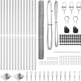 vidaXL Στύλος Περιφράξεων Ασημί