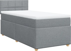 vidaXL Κρεβάτι Boxspring με Στρώμα Ανοιχτό Γκρι 80x200 εκ. Υφασμάτινο