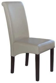 Καρέκλα Maleva-H Ivory E1206,1 44X61X100 cm Σετ 2τμχ Wood, Technoderma