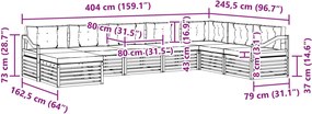 vidaXL Σειρά Καναπέ Εξωτερικού 8 pcs Άσπρο και Ανθρακί Πολυεστέρας