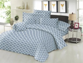 Σετ Σεντόνια Polycotton Διπλά Με Λάστιχο 150x200+22εκ. Εμπριμέ Montana Sky Grey Komvos Home