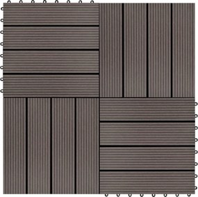 vidaXL Πλάκα Κατασκευής 22 pcs Σκούρο Καφέ 30 x 30 cm WPC
